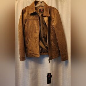 Italian Made Mens Brown Sueded Jacket Size Small